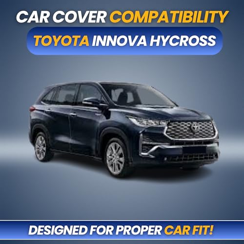 Image of Premium 100% Waterproof Car Cover for Toyota Innova Hycross 2022-2026 | All-Weather, UV & Dust Protection | Heavy-Duty 3-Layer Fabric | Custom Fit with Mirror & Antenna Pockets | Navy Blue