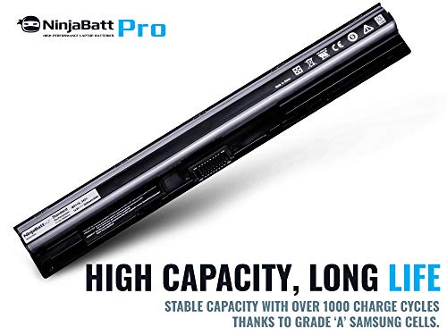 NinjaBatt Pro Laptop Battery for Dell M5Y1K 5000 5558 5555 5755 15 3000 5559 3558 3451 3551 5758 5758 5551 5755 5458 WKRJ2 HD4J0 GXVJ3 07G07 6YFVW K185W P28E - Samsung Cells [4 Cells/2600mAh/38Wh] - Thumbnail 2