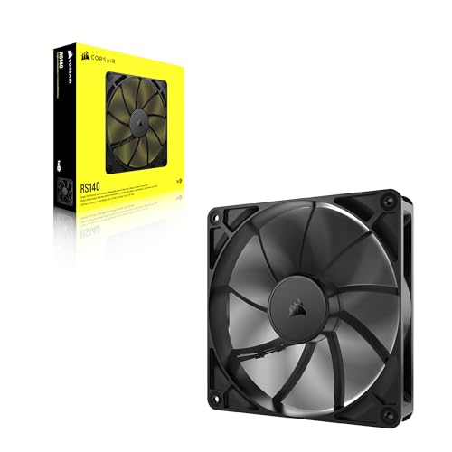CORSAIR RS140 140mm Ventilateur PWM – Connexion Daisy-Chain – Faible Bruit – Roulement à Dôme Magnétique – Paquet Unique – Noir
