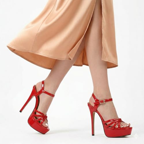 Image of MAIERNISI JESSI Unisex Men's Women's Flatform Stiletto High Heel Strapy Slingback Sandals
