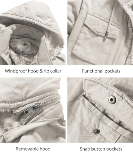 Image of WenVen Men's Winter Thickened Military Parka Jacket Warm Coat