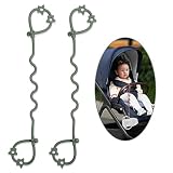 Toy Safety Straps, Silicone Stretchable Adjustable Pacifier Clip Sippy Cup Leash, BPA Free, 2 Pack (