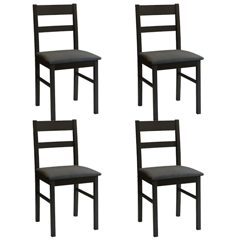 Solid Wood Kitchen Chairs Upholstered Chairs for Dining Room Kitchen Dining Room Chairs Dining Chairs Set of 4 Black