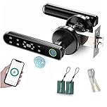 TEKXDD Smart Door Lock with Keypad Handle - Home/Apartment/Bedroom 4-in-1 Lock,Password/Fingerprint/Key/Tuya BLE APP Unlocking