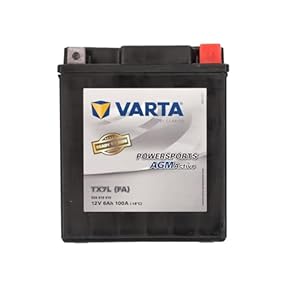 VARTA Motorradbatterie 6 Ah / 100 A - 130 mm Powersports Active AGM - lange Lebensdauer, vorgeladen, wartungsfrei, geeignet für Motorräder, Motorroller, Quads, Jetskis und Schneemobile, schwarz