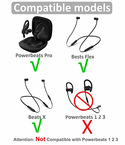 Image of 8 Pairs Powerbeats Pro Ear Tips Buds, 4 Size Replacement Soft Flexible Fit in Case Noise Reduce Silicone Gel Earbuds Eartips Wing Skin Accessories Compatible with Beats Flex /BeatsX - Lava Red