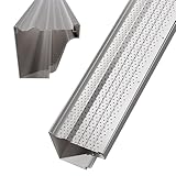 Carlo Schdoo Premium Leaf Guards for Gutters, Heavy Duty Gutter Guards 6 Inch-100 feet, Easy DIY Gutter Leaf Guards, Home Aluminum Gutter Cover System with Screws (Mill Finish)