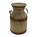 CVHOMEDECO. Farmhouse Galvanized Metal Milk Can, Old Rustic Primitives Jug Vase for Home and Garden Décor. Grey
