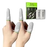 SpinBot Silver Fiber Thumb & Finger Sleeve for Mobile Game (4 Pieces), Pubg,Cod,Freefire -with Metal Carry Box-Pack of 2 Pair