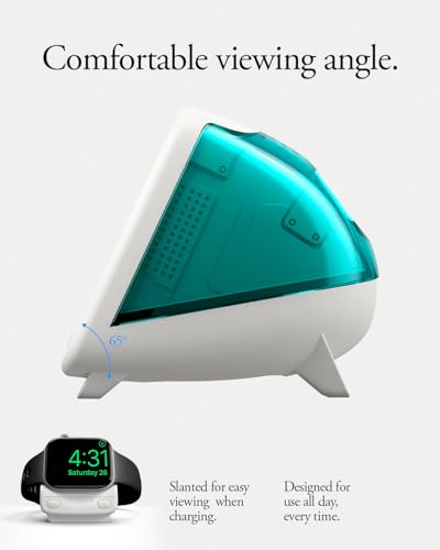 Image of Spigen Classic C1 Smartwatch Charger Stand for Apple Watch Ultra 3 /2 /1 49mm, Series 11 /10 46 /42mm, 9 /8 /7 45 /41mm, SE3 /SE2 /SE /6 /5 /4 44 /40mm (Charging Cable Not Included) - Bondi Blue