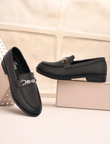 Image of VELTRIX Men's Premium Patent Leather Finish Formal Loafers | Horsebit Buckle Slip-On Shoes | Comfortable Office, Party, Wedding & Business Dress Shoes Aldo DIY Softy