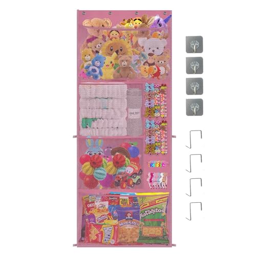 Rangement de peluches pour libérer l'espace au sol - Support filet mural - 7