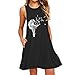 Tunique Robe Femme Ete Grande Taille Pas Cher Femmes Plus Size Summer Casual Robes Scoop Neck sans Manches Floral Swing T Shirt Tank Dress avec Poches