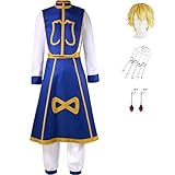 LMJXHCR Kurapika Cosplay Costume HxH Cosplay Outfit with Kurapika Earring Kurapika Chains and...