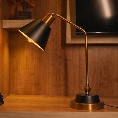 Jagaventures Brass Metal Antique Table Lamp for Study Office Desk...