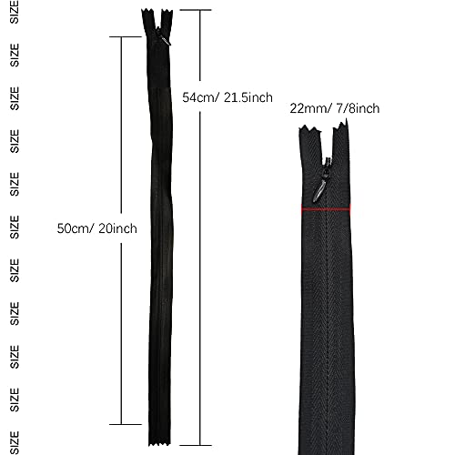 Renashed Nylon #3 Invisible Zippers 45pcs 21.5 Inch for Tailor Sewer Sewing Craft Crafter\'s Special Black