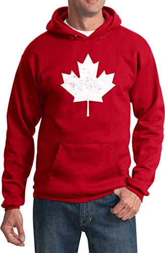 Distressed Canadian Maple Leaf Pullover Hoodie