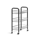 Vicco Rollcontainer Tarro, Schwarz, 45 x 64 cm mit 3 Ablagefächern