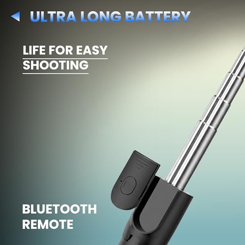 Image of Kratos K51, 67Inch / 170cm Long Selfie Stick Tripod Stand with Wireless Remote, Long Tripod Stand with 360 Rotation, Compatible with Mobile /GoPro for Travel,Compatible with iPhone and All Smartphones