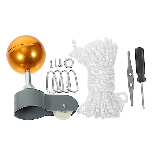 NULYLU 1juego Kit De Reparación De Mástil De Bandera De Inoxidable Accesorios De Mástil para Jardín Incluye Bola y Tornillos Fácil Instalación para Banderas De Exterior