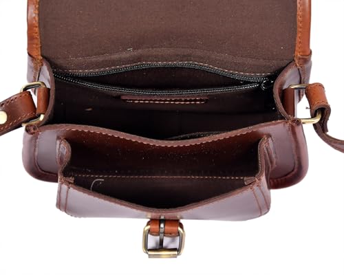Image of Celtic Women's Leather Hair-On Flap Crossbody Sling Bag - Adjustable Strap