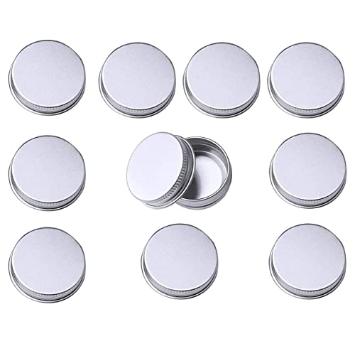 DUjuanhong Ronda Tarros de Aluminio,10pcs Latas de Aluminio Vacías,Contenedor de Cosméticos Redondo Tarros Vacíos Pequeños Bote Cierre Roscado para Velas, bálsamos,cosméticos(15 ml)