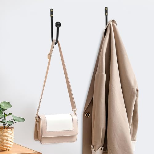 XxinXrongMetal Curtain Holdbacks, 2 Pcs Curtain Drapery Holdbacks, Curtain Tieback Hooks, Wall Mounted Window Curtain Holder Hooks, Drapery Holdbacks for Fixed Curtain or Hanging Items (black) - Image 7