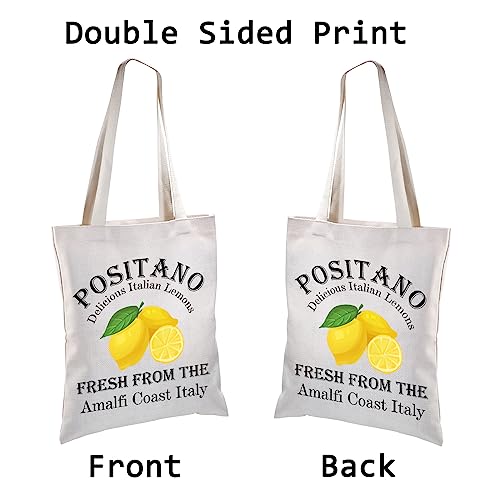 Bolso tote BLUPARK Islas italianas Positano con limones italianos frescos, bolsa de compras para viaje y regalo del sur de Italia miniatura 6