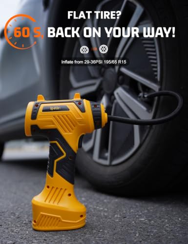Image of 70% 0FF Tire Inflator Portable Air Compressor Built-in Battery, Dual Power | 3*3200 mAh & 12V DC, Auto Shut-Off, Digital Pressure Gauge, Faster Inflation Air Pump for Car Tires Motorcycle Bike Ball Gift