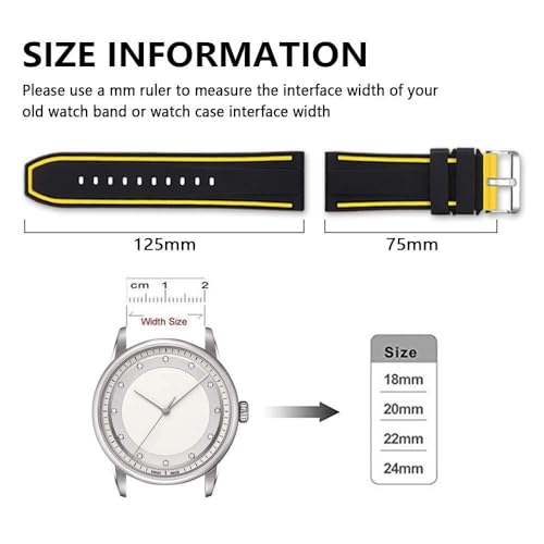 Bracelet montre caoutchouc 26mm SCRUBY bicolore sport étanche - 5