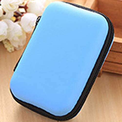 Preisvergleich Produktbild DOPPFUK Kopfhörerkabel Aufbewahrungsbox Anti-Fall Kleinigkeiten Reise Aufbewahrungstasche Ladetasche für Kopfhörer Paket Reißverschluss, blau