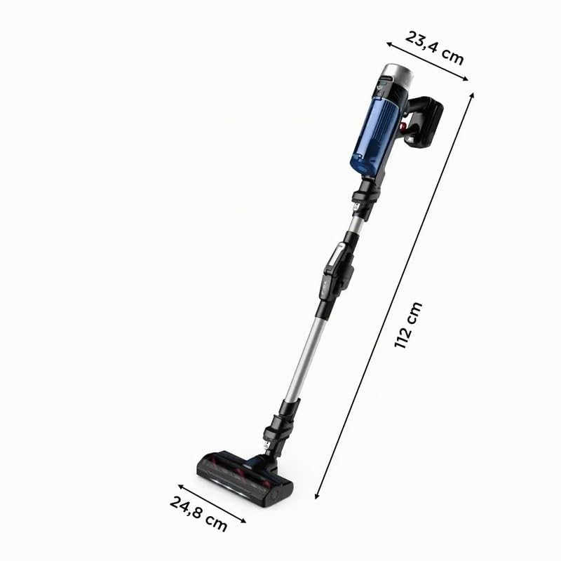 Rowenta X-Force Flex 9.60 Allergy Aqua kabelloser Akku-Stabstaubsauger, herausnehmbarer Akku, Staubsauger kabellos bis zu 45 Min. Laufzeit, kompakt, Flex-Gelenk, blau-schwarz, RH20C4WO