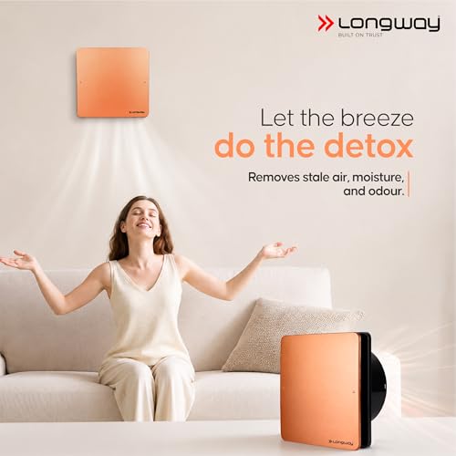 Image of LONGWAY FreshX 6 Inch 150 mm Energy Efficient Exhaust Fan | High Speed Powerful Motor | Noiseless Operation & Easy to Clean | Suitable for Bathroom, Kitchen, Office | 2 Years Warranty (Copper)