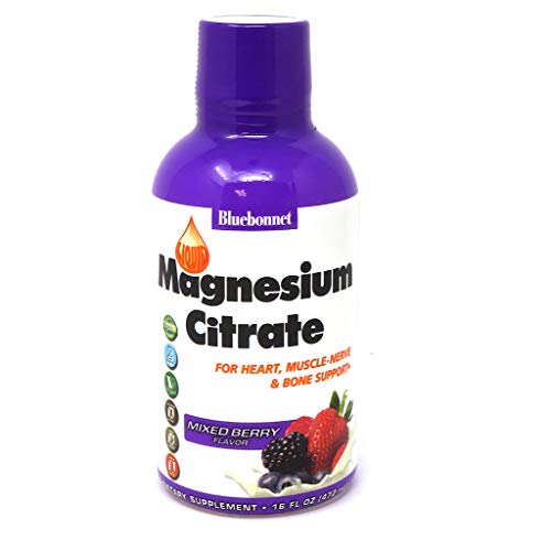 Bluebonnet Nutrition Liquid Magnesium Citrate, for Calm, Muscle Cramps, Stress Relief, Vegan, Vegetarian