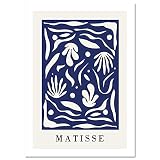 Style moderne abstrait Matisse silhouette bleu rêve affiche art impression décoration de la maison salon toile peinture A2 50x75cm