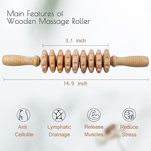 Wooden Massage Roller Wood Therapy Massage Tools For Body Shaping, Anti Cellulite Wood Roller Masssager, Manuel Wooden Fascia Massage Roller, Wood Body Sculpting Tools, Wood Body Massage Roller #TOP5