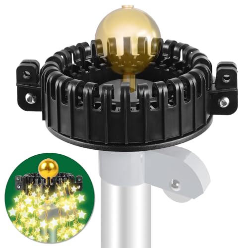 Nomanak Christmas Tree Flagpole Mega Topper Light Hook, Flag Pole Christmas Tree Light Kit for Hanging Christmas Tree Lights Flag Pole Lights Outdoor Decoration