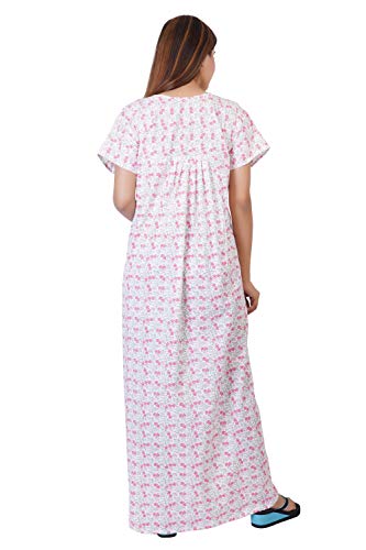 Image of Women's Cotton Block Print Knee Length Nighty