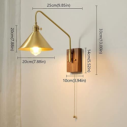 Dormitorio sin espacio: Lámparas de pared de madera con interruptor 7