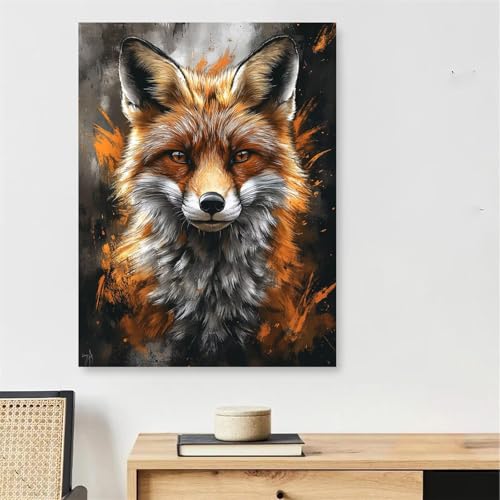 Peinture par Numéro Adulte Renard 50x70cm avec Cadre en Bois