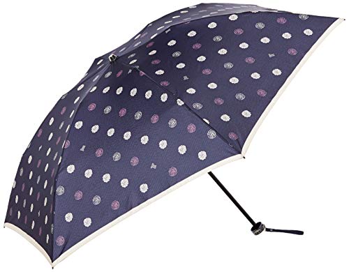 MOONBATLANVIN COLLECTION ランバンコレクション 雨 折りたたみ傘 軽量 55cm サテンプリント ネイビーブルー4522408910010 レディース 21-083-10526-02-74-55 ネイビーブルー 親骨の長さ55cm