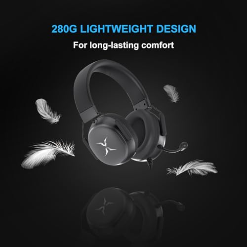 Image of FOXXRAY BA-68 Gaming Headset for PC, Lightweight Over-Ear Headphone with mic, 50MM Dynamic Drivers, 3.5mm Audio Jack, Soft Memory Foam Cushion, Removable Microphone