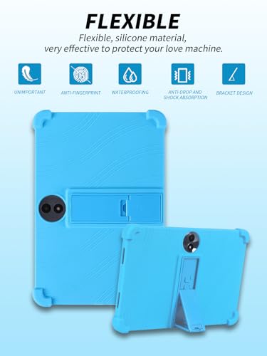 Coque en silicone premium pour TCL Tab 11 FE bleu avec support fixe