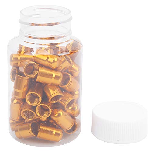 50 Piezas Tapas de Válvula Schrader para Bicicleta de Aleación de Aluminio, Color Dorado miniatura 5