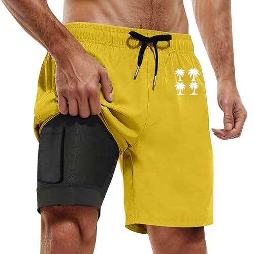Maillot de bain homme fluo chic avec doublure compression premium