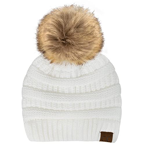 C.C Fur Pom Winter Fall Trendy Chunky Stretchy...