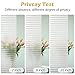 rabbitgoo Window Privacy Film, Frosted Glass Privacy Film, Window Frosting Cling for Glass, Non Adhesive Static Cling Front Door Covring, Anti-UV Reeded Blinds Sticker, Striped Pattern, 17.5