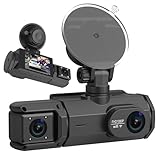 Dash Cam for Cars, 1080P Full HD Dual Dash Cam Front Inside, WiFi, 2' Screen, Night Vision, G-Sensor, Loop Recording, 170° Wide Angle, APP Control (Dual Dashcam)