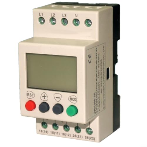Monitor de voltaje trifásico JVR1000-AN LCD con memoria de error y protección 115-277V 7