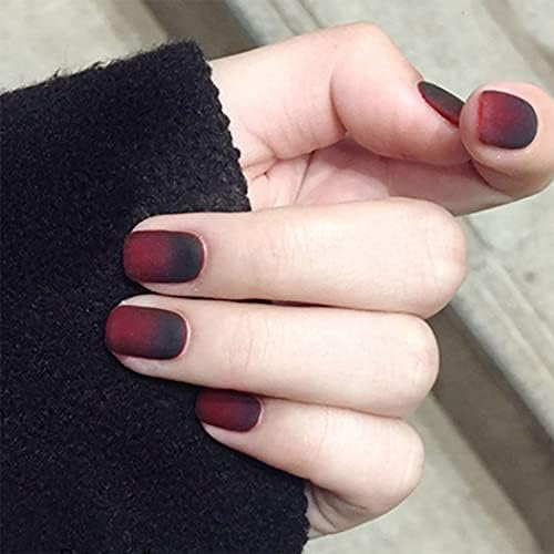 Black Matte Almond Nails